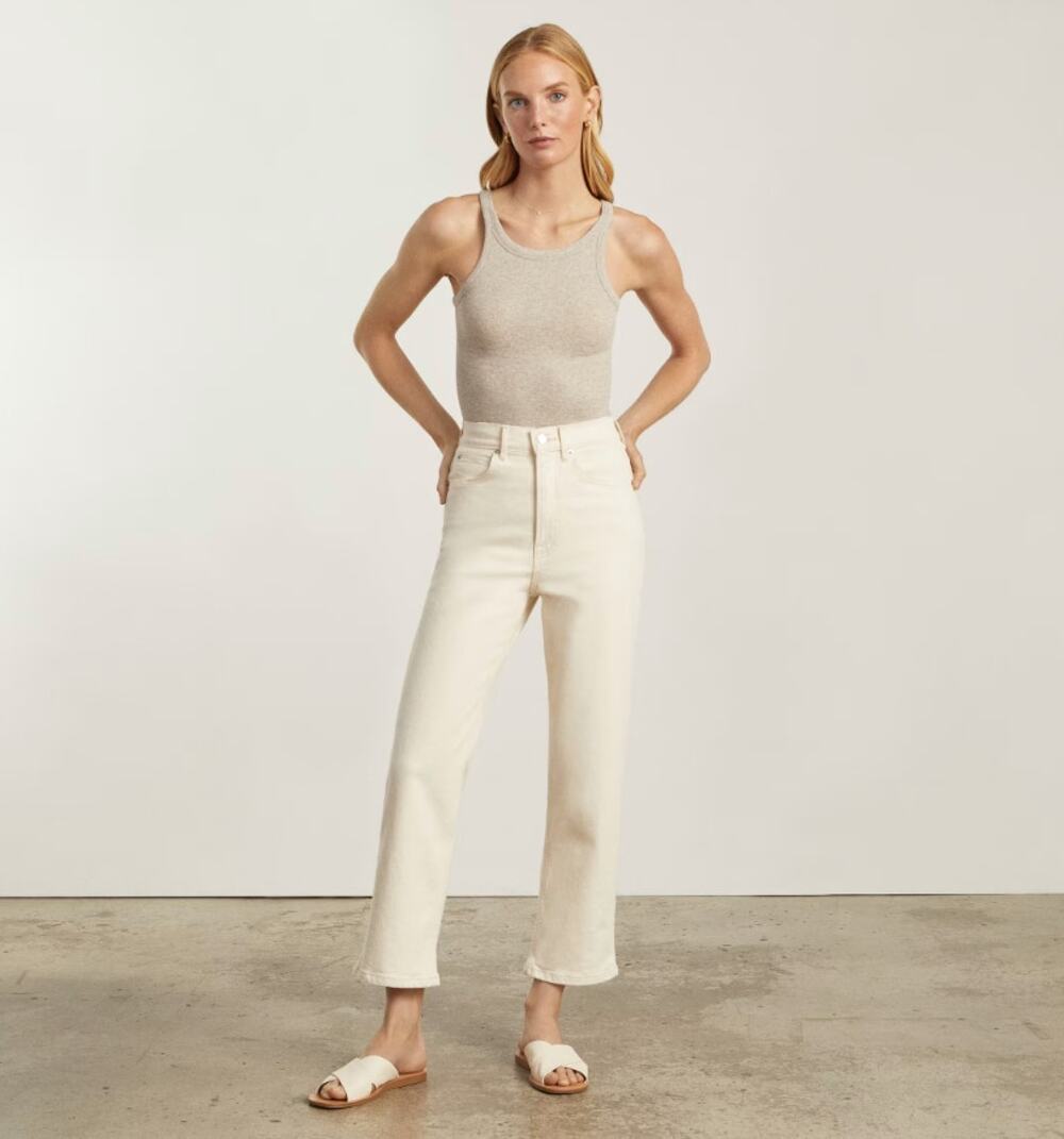 Everlane The Way high Organic Cotton Jean Ecru 26 Long